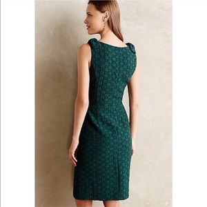 Anthropologie Green Basketweave Dress by Tabitha